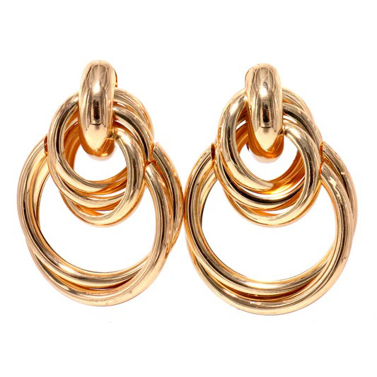 گوشواره حلقه ای طرح زارا طلایی کد E1 گوشواره حلقه ای طرح زارا طلایی کد E1