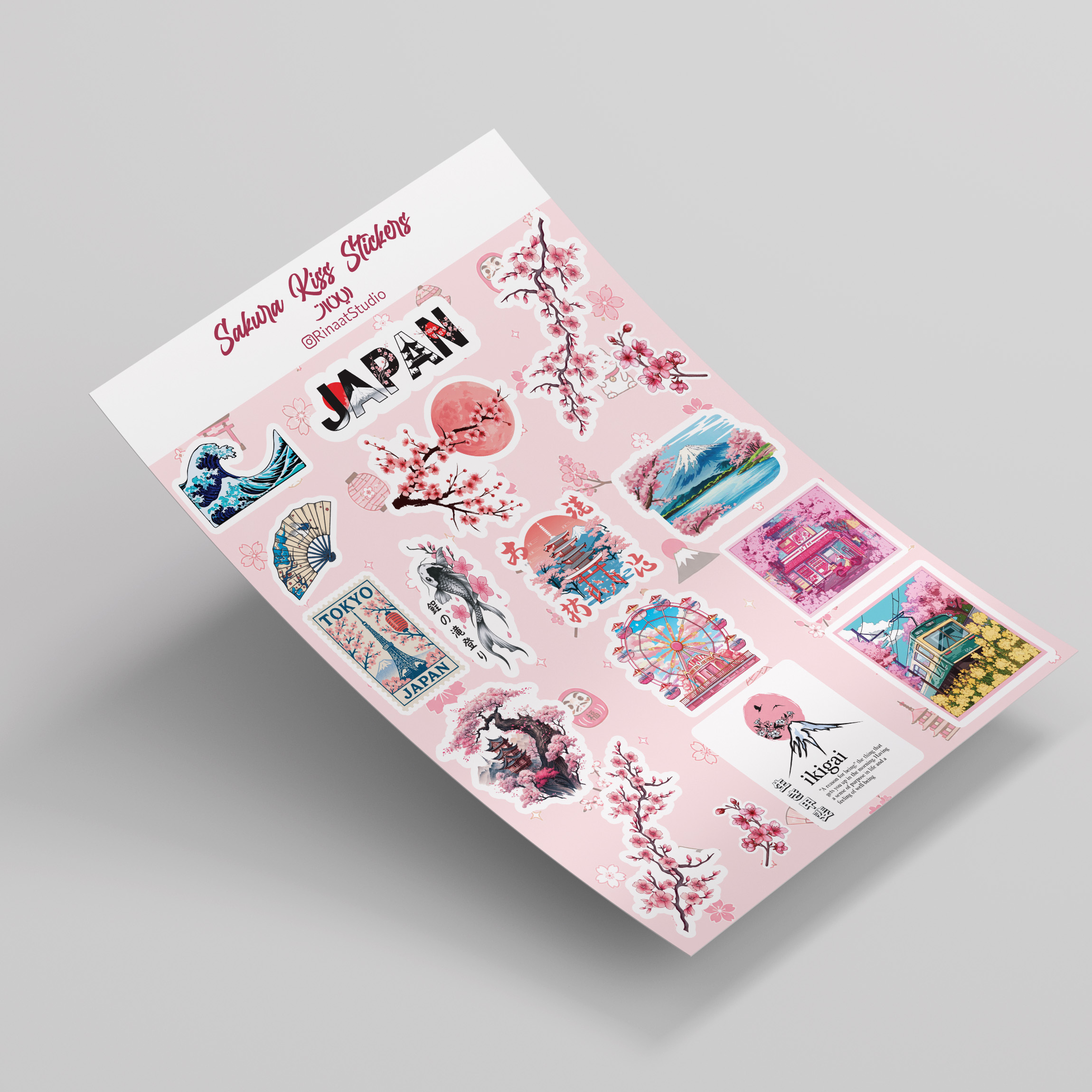 پک استیکر 17 تایی مدل Sakura Kiss کد S636