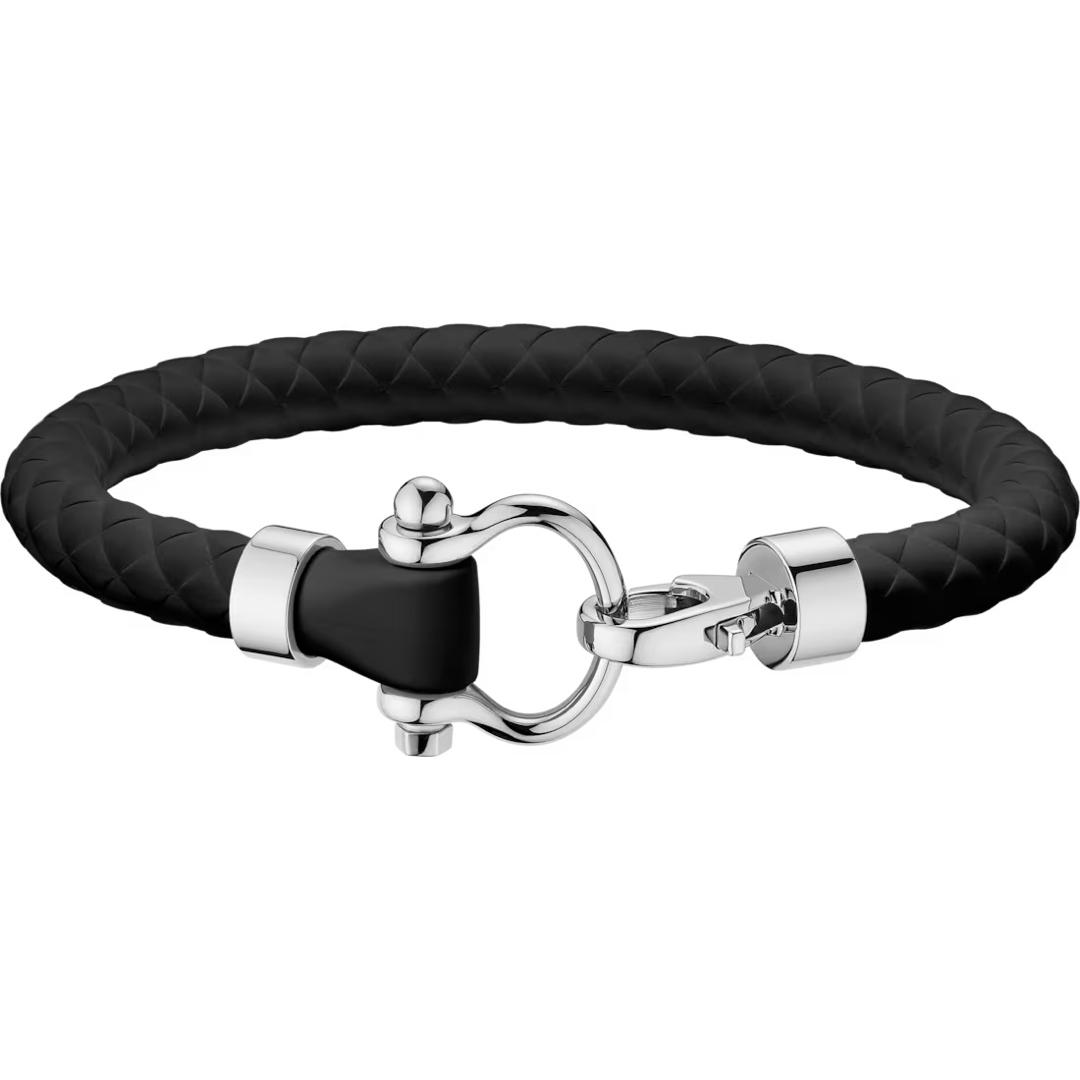 دستبند سیلیکونی طرح امگا مشکی کد B208 